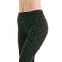 Damen Leggings in Grün mit Muster aus 100% Merinowolle.